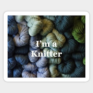 "I'm a Knitter" with Yarn Background Sticker